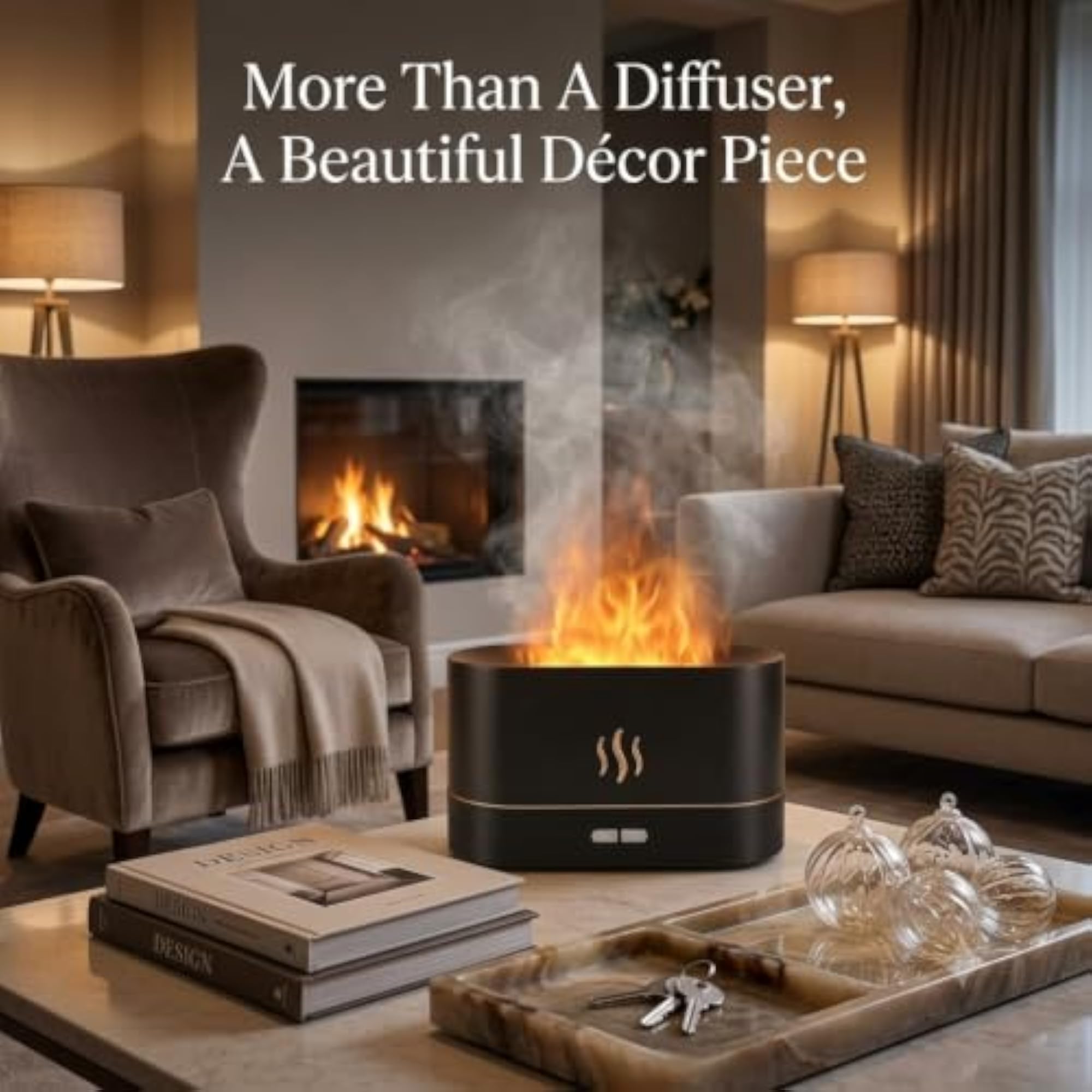 Flame Air Diffuser Humidifier with LED Flame Light